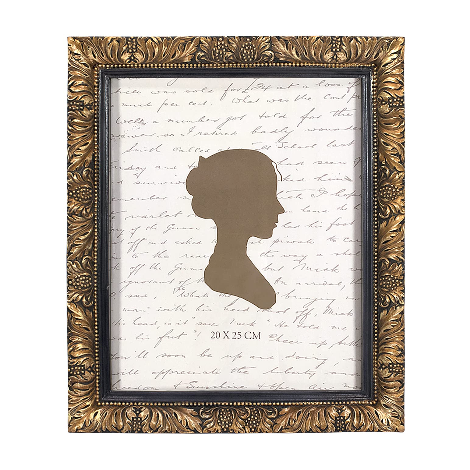 AELS 8x10 Inch Vintage Picture Frame, Elegant Antique Photo Frames with Glass Front, Photo Display, Tabletop Wall Hanging, Gift Ideas, Gold and Black, Flowers with Gold Beads