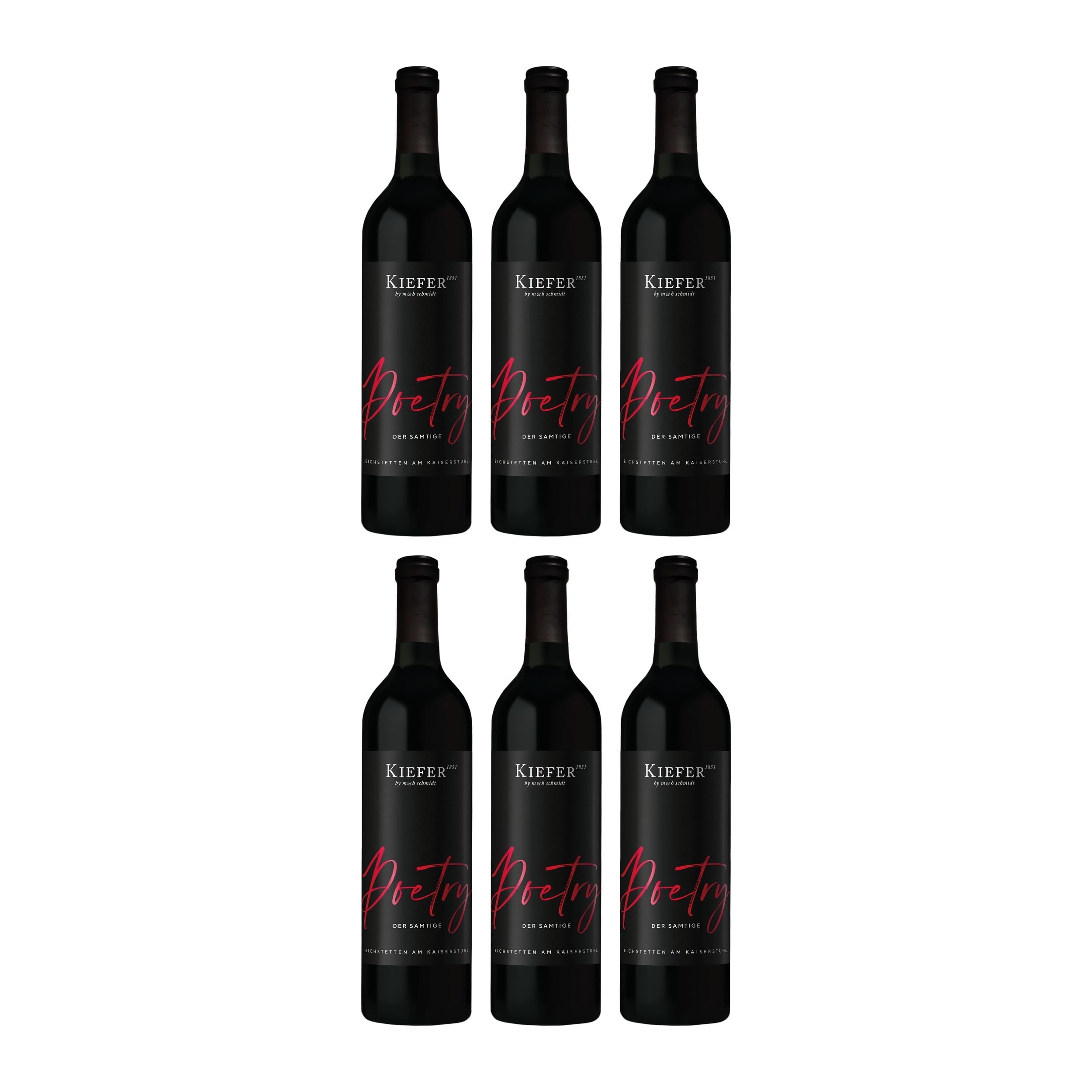 Weingut Kiefer Poetry der samtige Rotweincuvée Kaiserstuhl Rot halbtrocken Deutschland inkl. FeinWert E-Book (6 x 0.75 l)