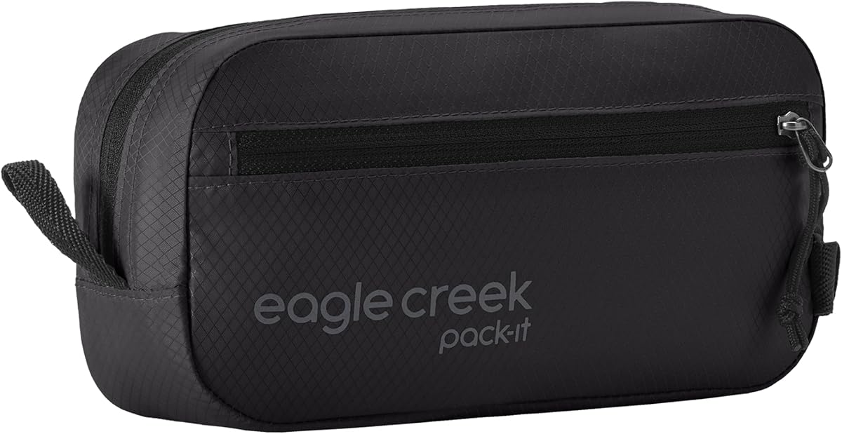 Eagle Creek Pack-It Isolate Quick Trip, extra pequeño, negro | Neceser de viaje compacto para optimizar el espacio del equipaje, resistente al agua y con materiales reciclados