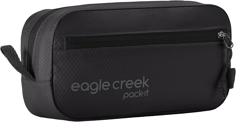 Eagle Creek Pack-It Isolate Quick Trip, extra pequeño, negro | Neceser de viaje compacto para optimizar el espacio del equipaje, resistente al agua y con materiales reciclados