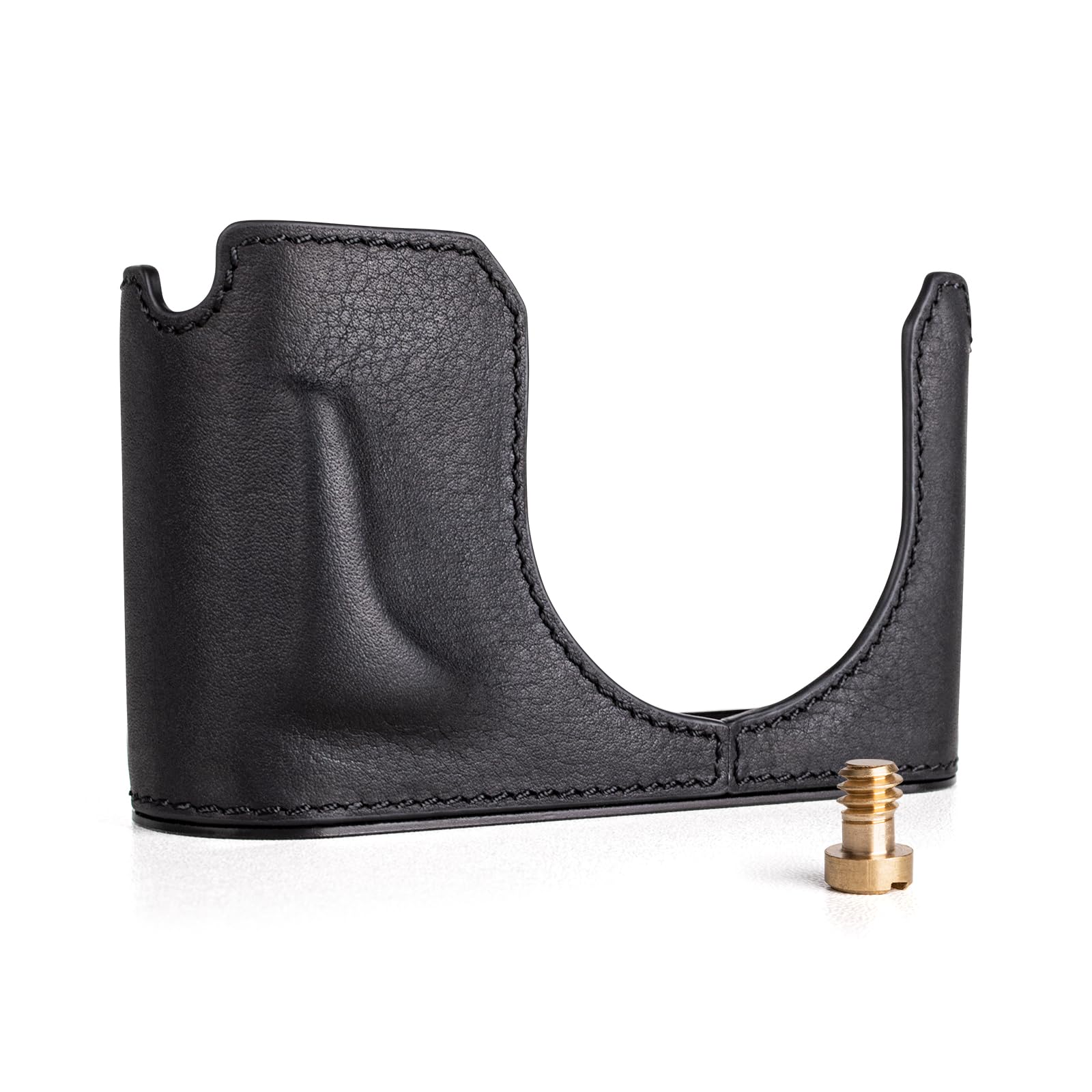MUZIRI KINOKOO Funda para Leica Q3/Q3 43, Capa Superior de Cuero Genuino Leica Q3/Q3 43 Funda Protectora Media Versión Premium - con Apertura Inferior y Garre para la Hando - Negro