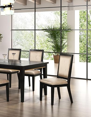 Miniatura 3 de Juego de sillas de comedor de 2 piezas para cocina y comedor, modernas sillas laterales de madera maciza con asiento de cuerda tejida, juegos de