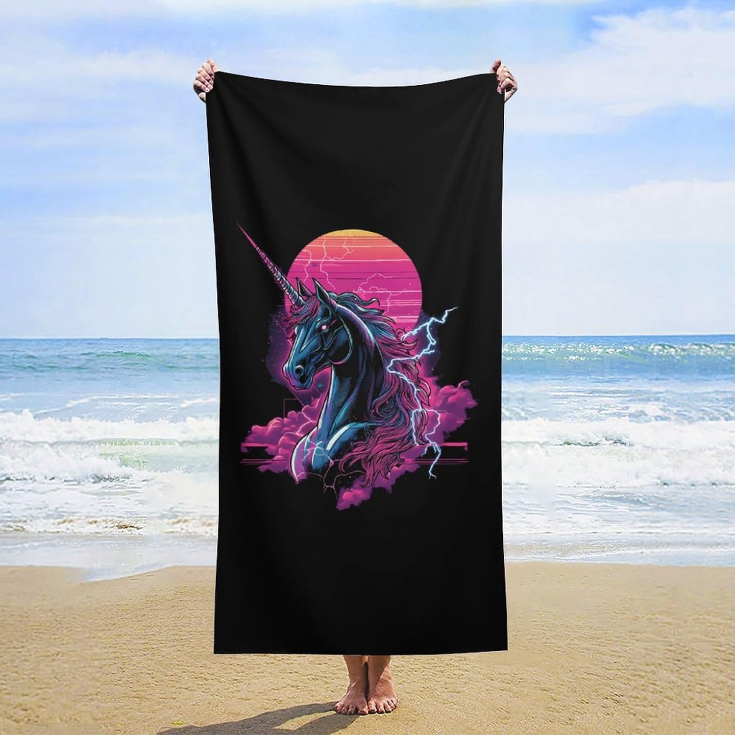 Beast Unicorm Thunder Beach Towels Oversized Jumbo Large Yoga Bath Towel for Pool Yoga Swim Body 160x80cm