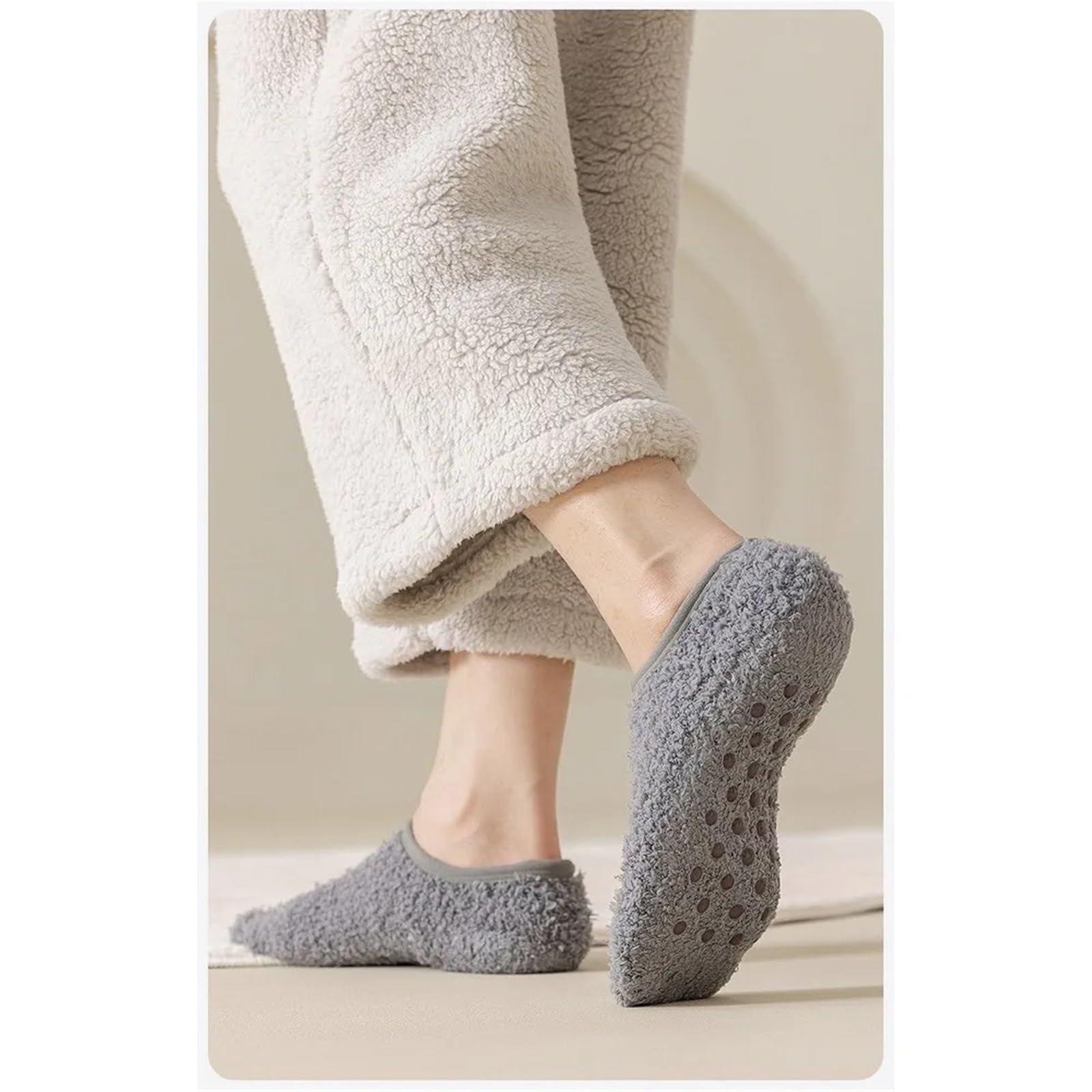 Flauschige Socken für Damen, 1 Paar, Korallen-Fleece-Socken, für Herren und Damen, für Herbst und Winter, mit rutschfestem kurzem Schlauch