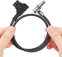 Vista 3 de Cable RED® Komodo™ en ángulo recto a D-tap&P-tap fabricado con alambre súper suave y protegido con trenzado Techflex de 18.1 pulgadas