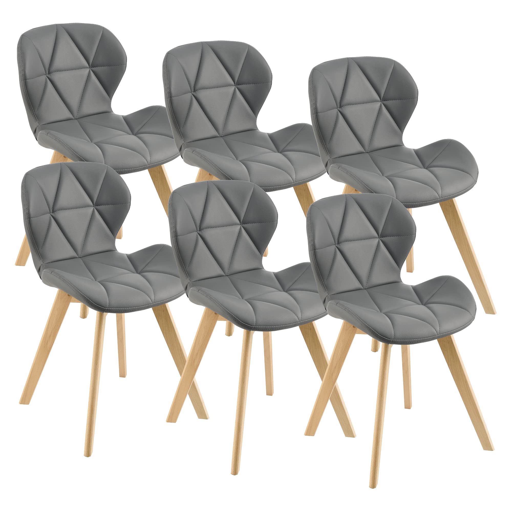 Esszimmerstuhl Älmhult – 6er-Set, Kunstleder, Buche