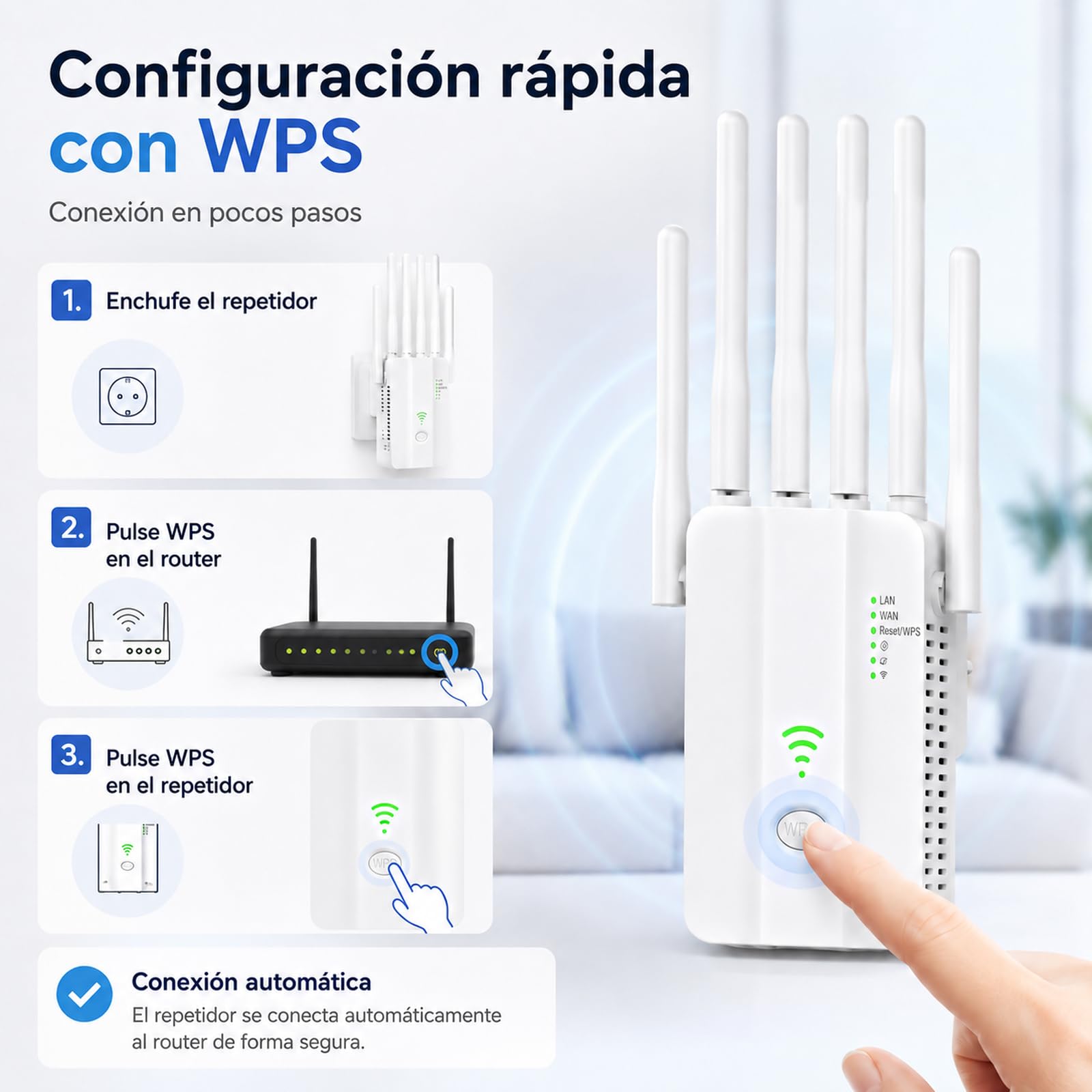 Ripetitore WiFi Potente, Amplificatore Segnale WiFi, WiFi Extender