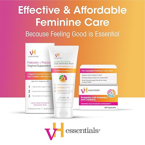 Miniatura 6 de vH essentials, Jabón femenino diario con pH balanceado, con aceite de árbol de té y prebiótico, 6 onzas líquidas, (Paquete de 1) 54306 Clear