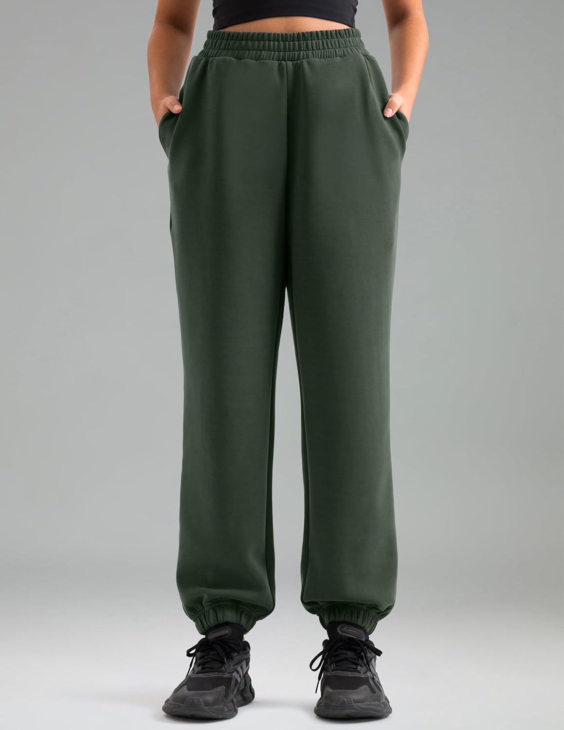 Colorfulkoala Velvra Modal Fleece Lined Joggers for Women - High Waisted Thermal Winter Sweatpants Pants with Pockets - Image 3