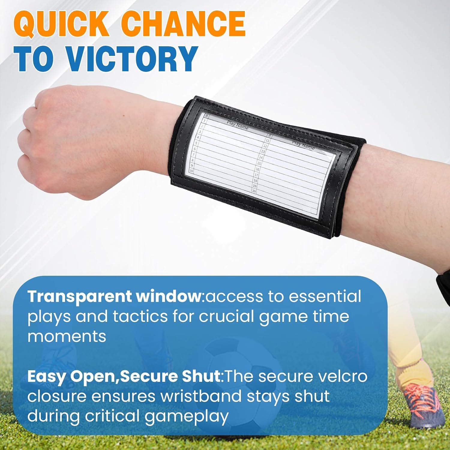 YixangDD Football Wristbands for Plays, Football Arm Bands for Signs | Cotton Baseball Wrist Bands with 3 PVC Compartments for Adults and Youth