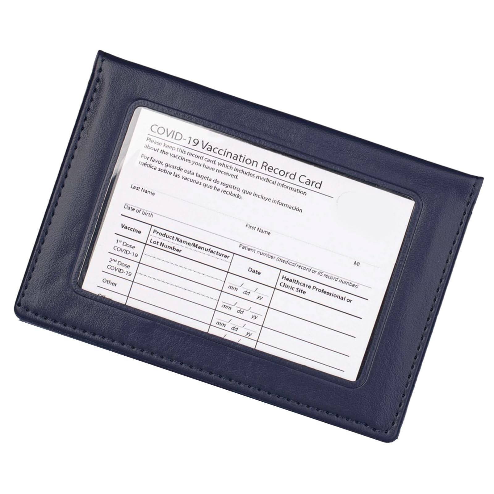 Porta passaporti con finestra trasparente e scomparti multipli per carte di credito, pratico organizer da viaggio in PVC impermeabile pratico porta passaporto in PVC, Blu scuro