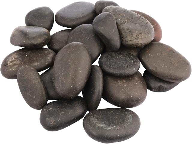 mookaitedecor Natural Black River Stones Painting Rock,Pebble Stone Tumblestones for Aquarium Garden Wedding Home Decoration,460 Gram