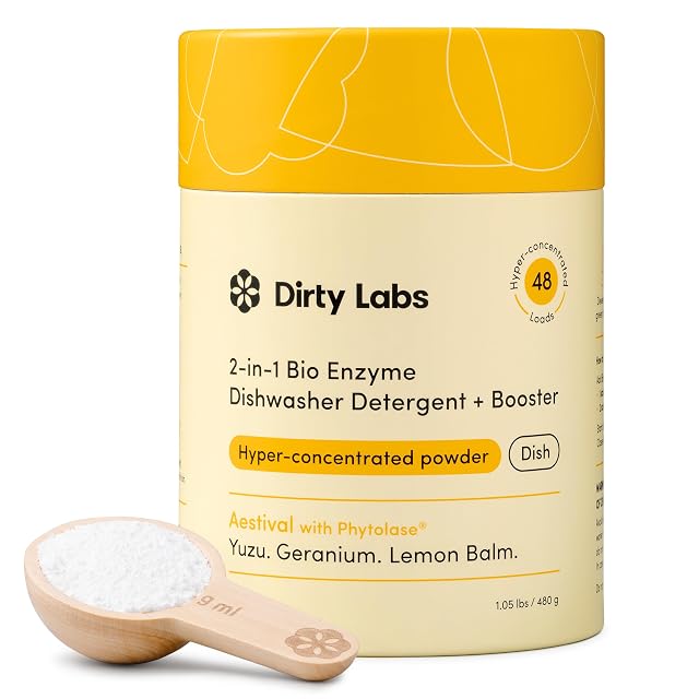 Dirty Labs Dishwasher Detergent and Booster Aestival Scent 48 Loads 1 lb Ultra Clean Spot Free Quick Wash