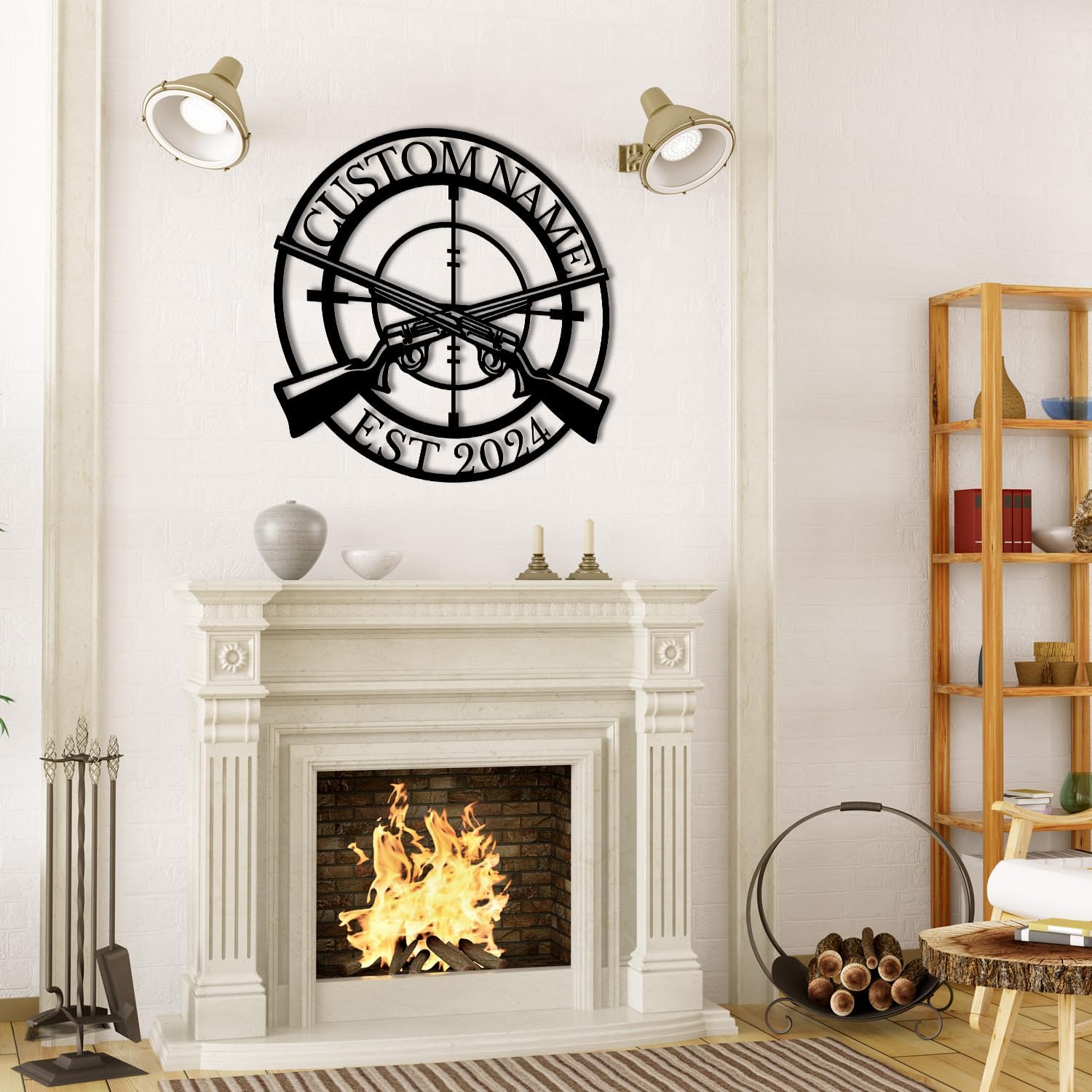 Custom Metal Gun Sign, Personalized Armory Name Sign, Custom Old Flintlock Pistol Metal Wall Art, Rifle Wall Art (Style-4)