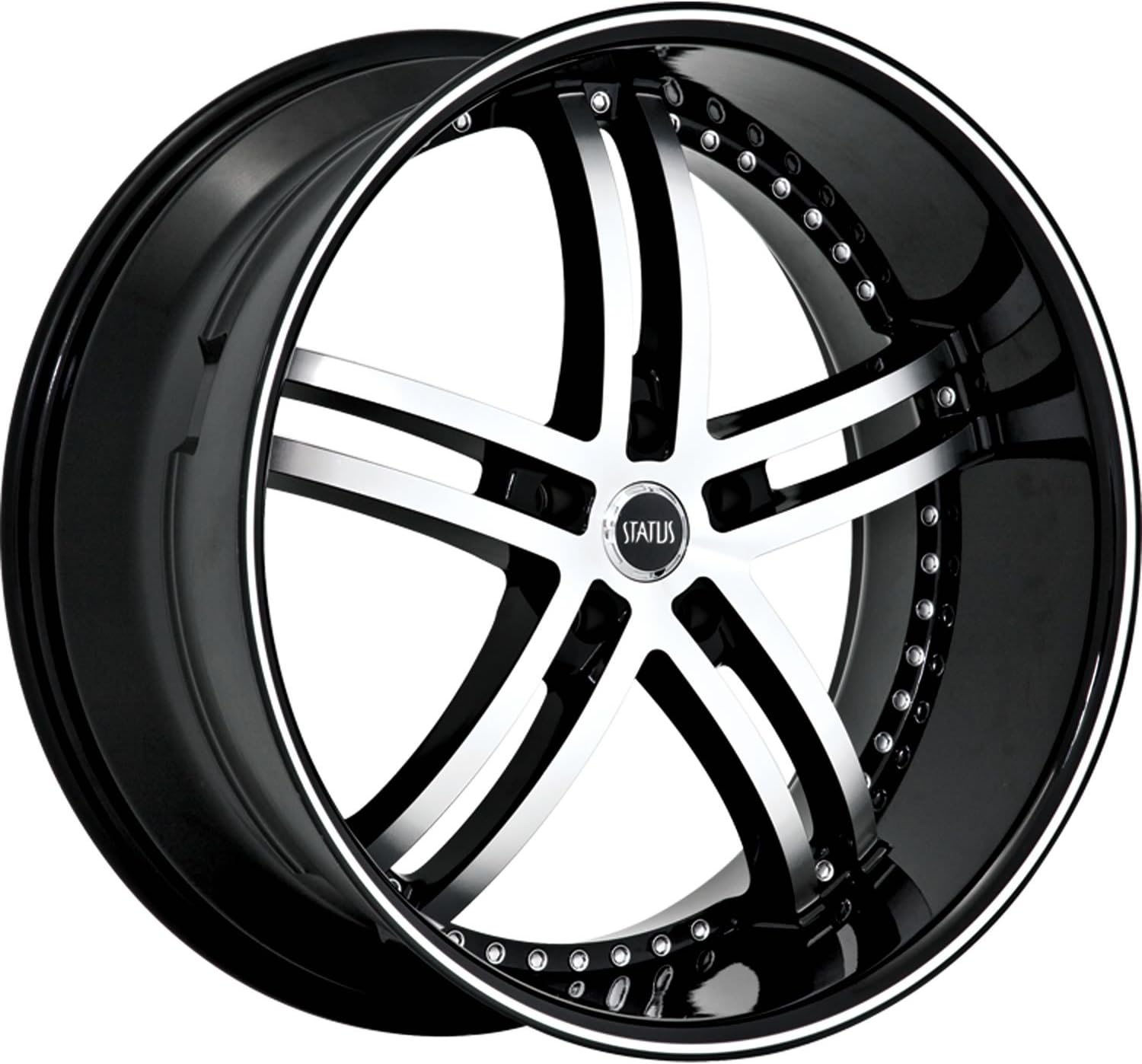 Status Knight 5 22 Black Wheel / Rim 5x120 with a 15mm Offset and a 74.1 Hub Bore. Partnumber S816MN5H15N74