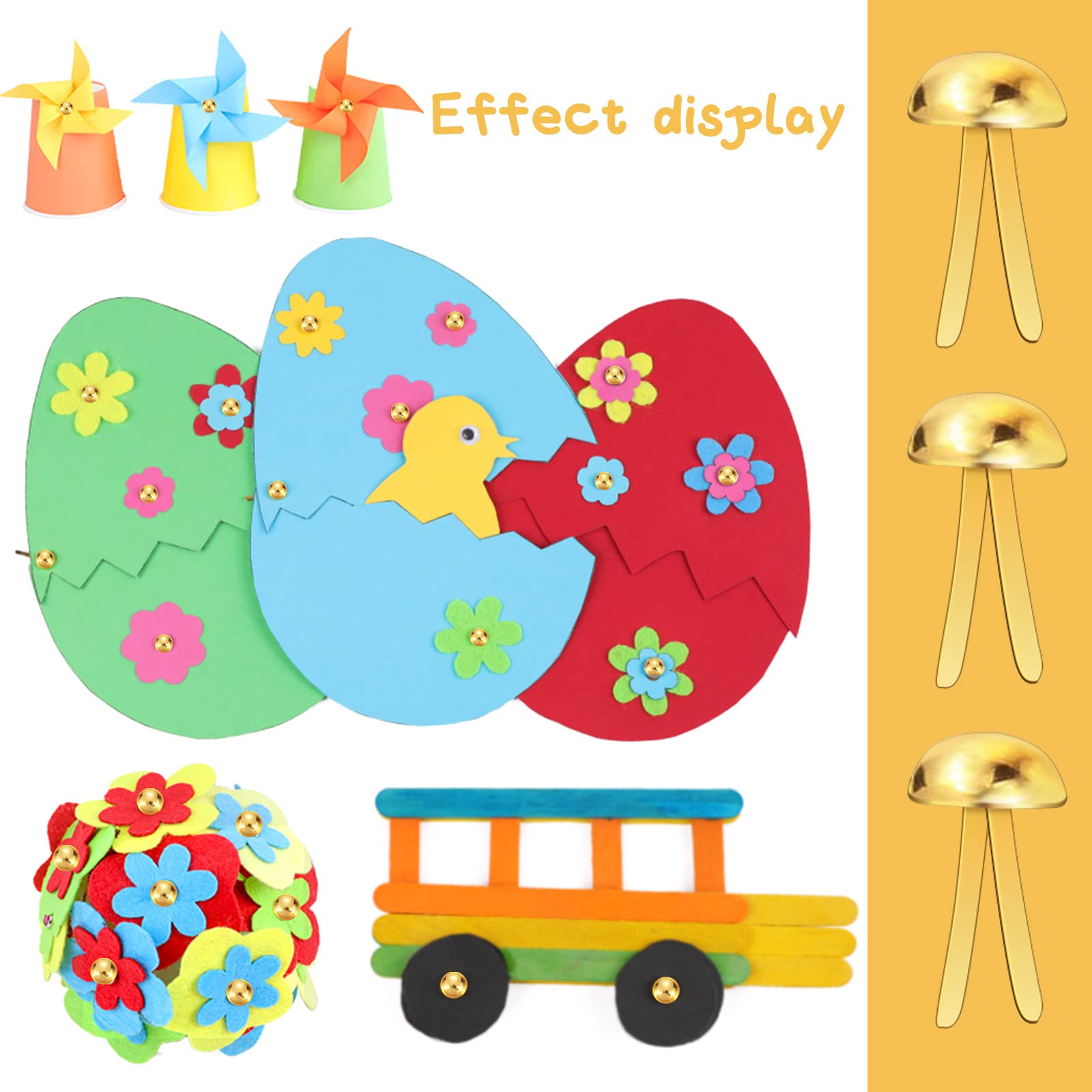 QUARKZMAN 100 Stück Brad Befestigungen - 12mm Metall Splinte Für Basteln & Scrapbooking