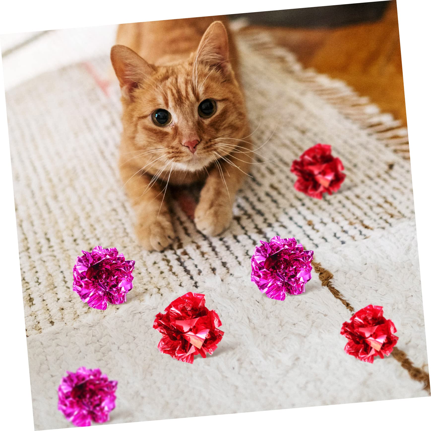 VANZACK 52piezas Juguetes Interactivos para Gatos Ratones De Peluche y Bolas Crinkle para Entretenimiento Interiores
