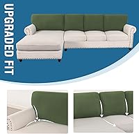 Vista 513 de H.VERSAILTEX 2025 New Sectional Couch Covers 8 Pieces Stretch Sofa Covers for Sectional Sofa Set Separate L Shaped Couch Cover for Both Left/Right