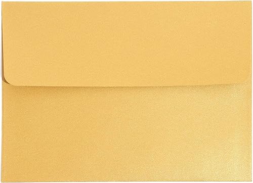 Miniatura 6 de Paper Junkie Paquete de 50 sobres autoadhesivos dorados metálicos A7 para tarjetas de 5 x 7 pulgadas, juego a granel de sobres dorados para bodas,