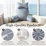 Reading Pillow for Bed Sitting, 31" Extra Large Backrest Pillow | Adjustable Neck Roll with Grey Adult Back Pillow for Sitting Up in Bed or Couch, Reading, Watching TV, Gaming and Relaxing