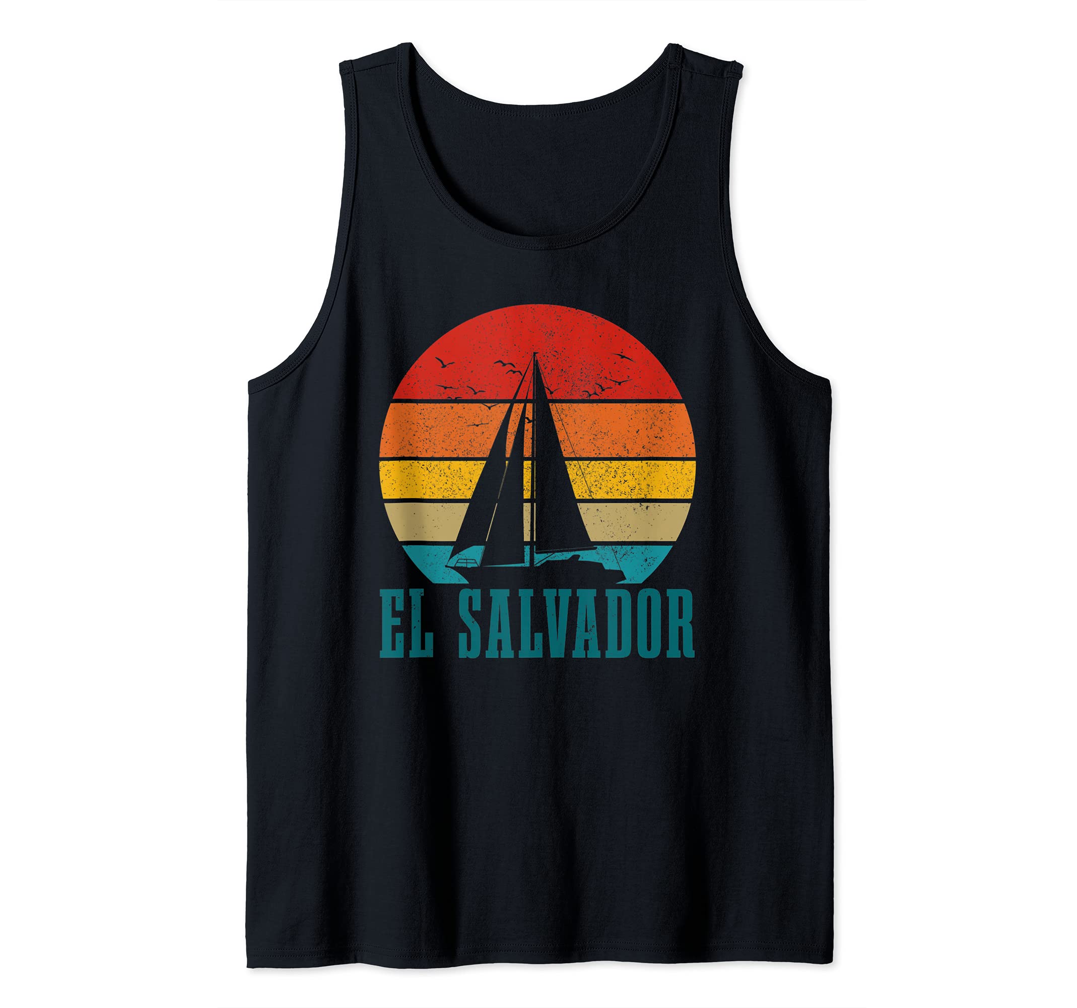 El Salvador Vintage Sailing Boat Salvadorian Sailor Tank Top