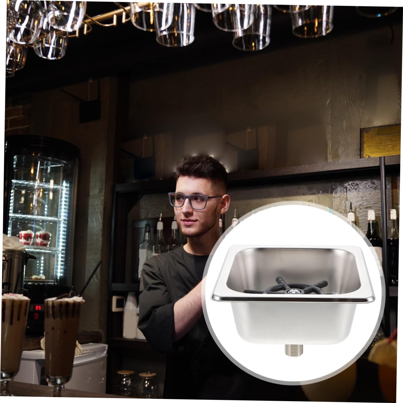 DOITOOL Edelstahl-gläserspüler Automatischer Für Bar Hochdruck-flaschenspüler Gläserspüler Für Kaffeetassen Bierbecher Milchbecher Getränkebecher Teetassen