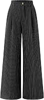 ZESICA Women's Striped Wide Leg Palazzo Pants High Waist Casual Business Trousers with Pockets