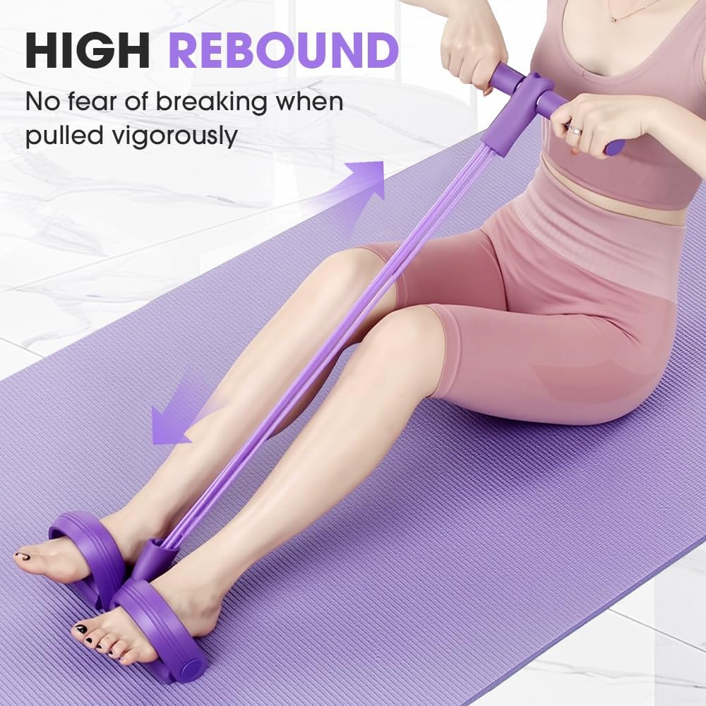 Bandes De Résistance Fitness Avec Poignées Et Corde - Lot De 4 Tubes, Intensité Réglable | Pour Abdos, Bras, Jambes