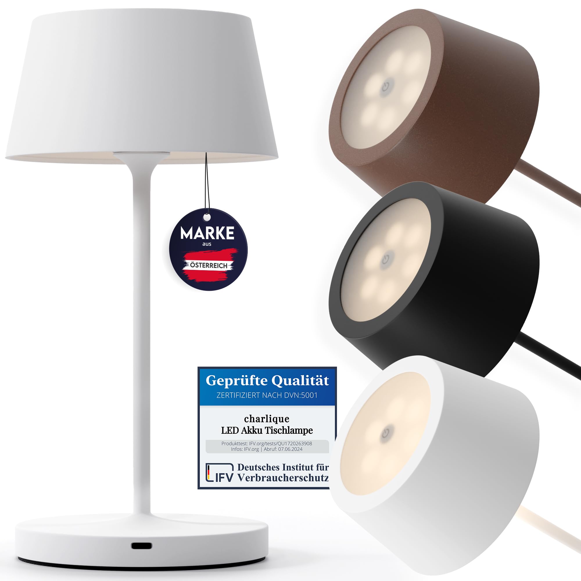 Dinner Light 2 mini - Lampada da tavolo LED senza fili, ricaricabile con USB, colore bianco – dimmerabile – con una batteria extra potente – per interni ed esterni