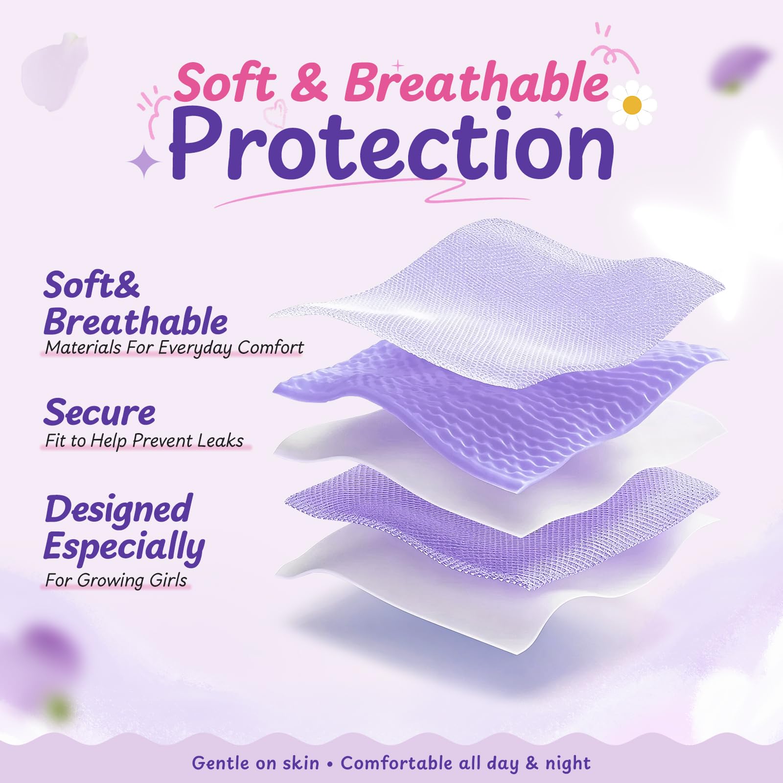 First Period Kit for Girls 9–12 – Tween Menstrual Starter Kits with 8 PC Period Gift Kits for for Tween Girls Gift-Ready Box (Lavender) — Amazon image 7