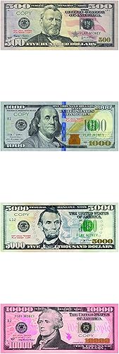 Miniatura 7 de Custom juguetes y pasatiempos dinero de juego en miniatura copia US 100502BILLETES modelo casa de muñecas Diorama x10cada un solo lado