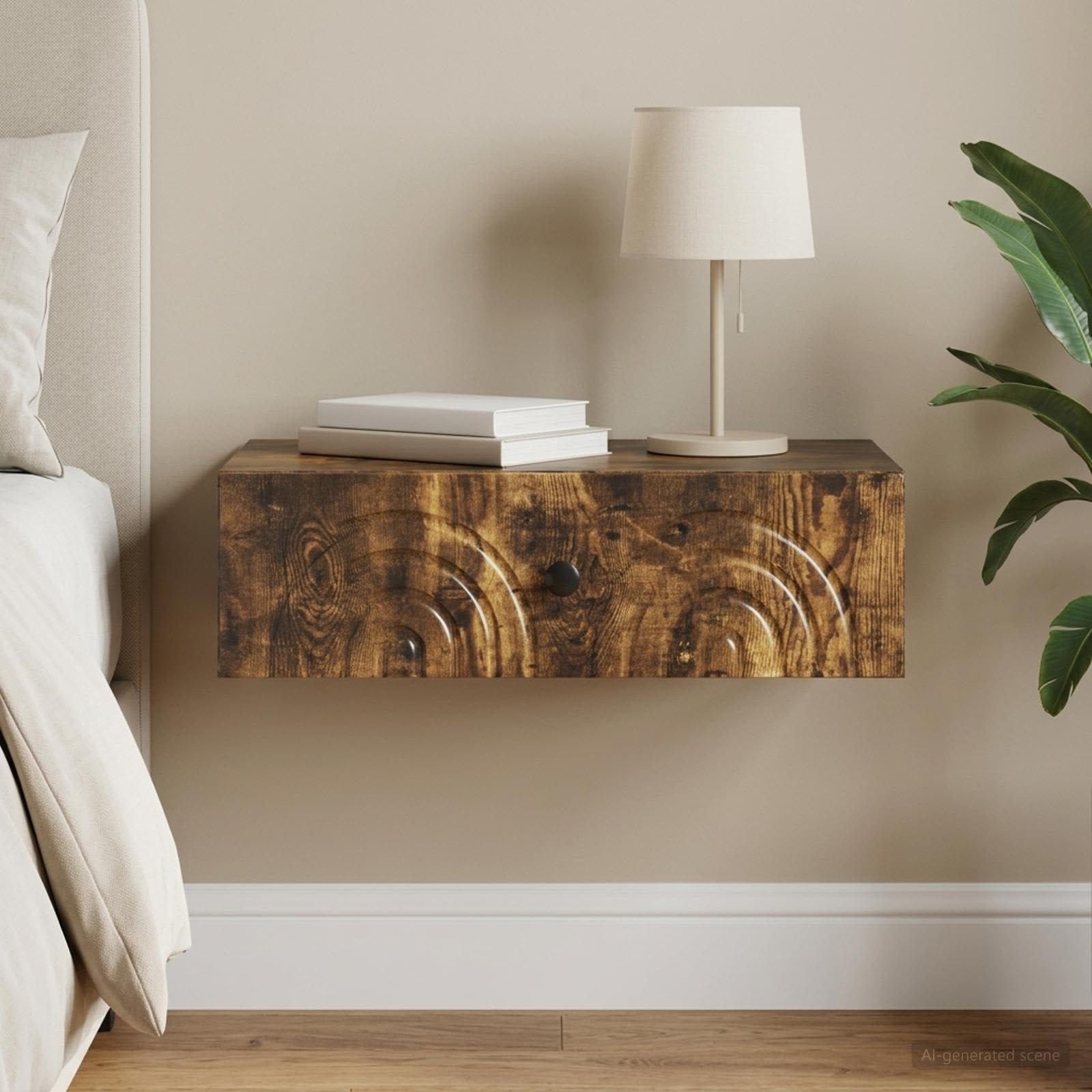 Wandtisch, 59 cm, mit Schublade, Holz | Kompaktes Design, Griffe aus Metall, Aufbewahrung der Küche, Pflege mit feuchtem Tuch