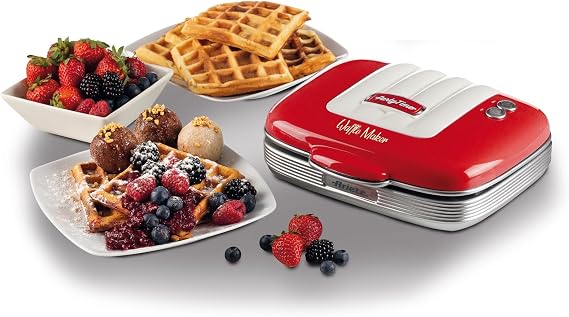 Ariete Retro Style Waffle Maker, Red