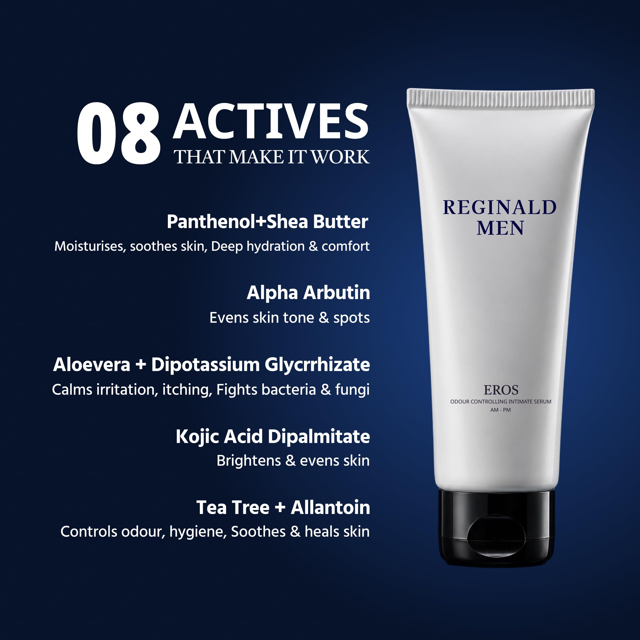 Reginald Men Intimacy Serum | Hydrating & Radiance-Boosting Formula | Soothes, Refreshes & Enhances Confidence | Lightweight, Fast-Absorbing & Non-Sticky | 75ml for Men's Skin Care & Well-Being 1