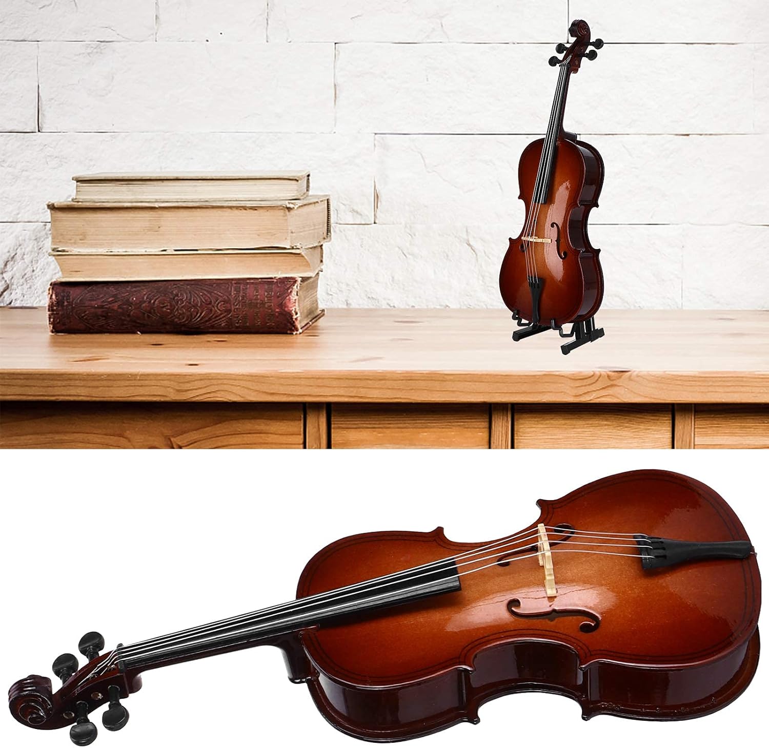 Cello, Miniature Wooden Cello Model Tiny Violin Mini Violin Clear And Distinct Exquisite for Your Children, Friends, Parents And Lover