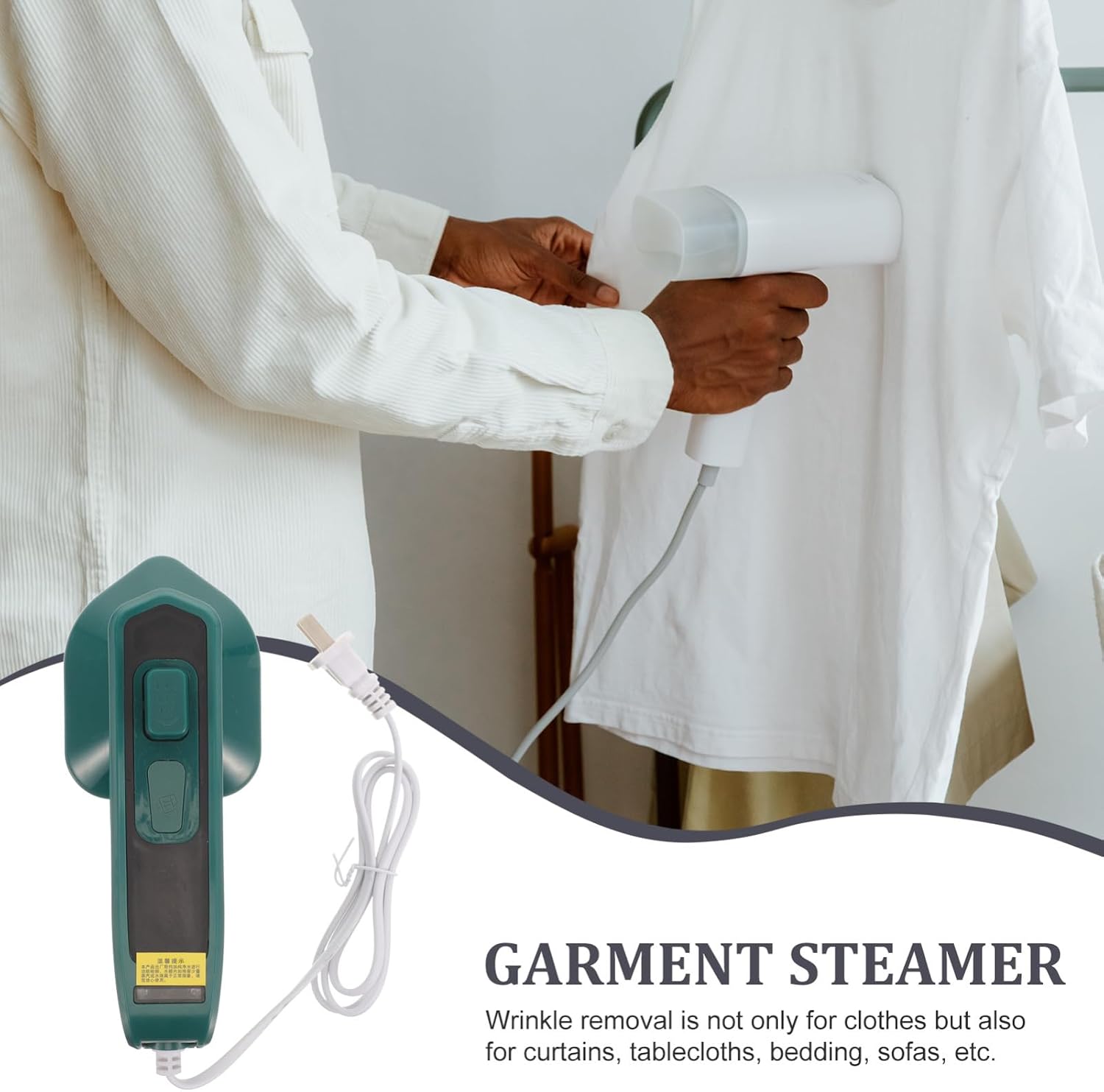 1set Handheld Garment Steamer Iron for Travel Mini Steam Iron Long Power Cord Efficient Wrinkle Remover for Clothes for Home and Vacation Use