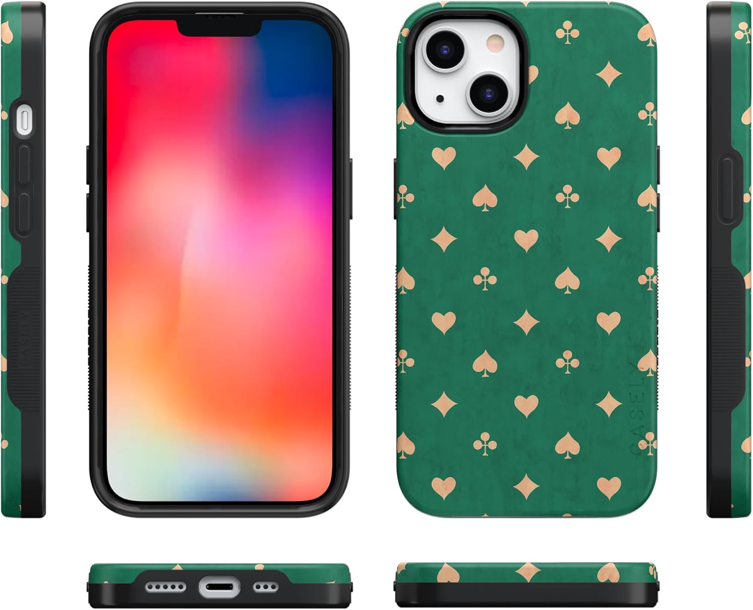 Casely iPhone 13 Case | Royal Flush | French Deck | Bold Protective Design | Compatible with MagSafe