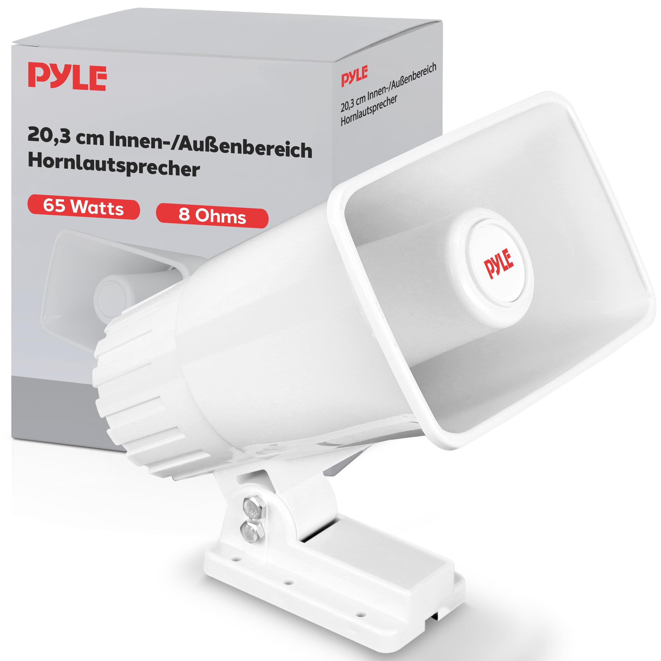 Pyle Hochtöner, Outdoor Lautsprecher, PA Lautsprecher mit 8Ohm Impedanz, Hornlautsprecher 65Watt Spitzenleistung, Inkl. Montagesupport & Zubehör