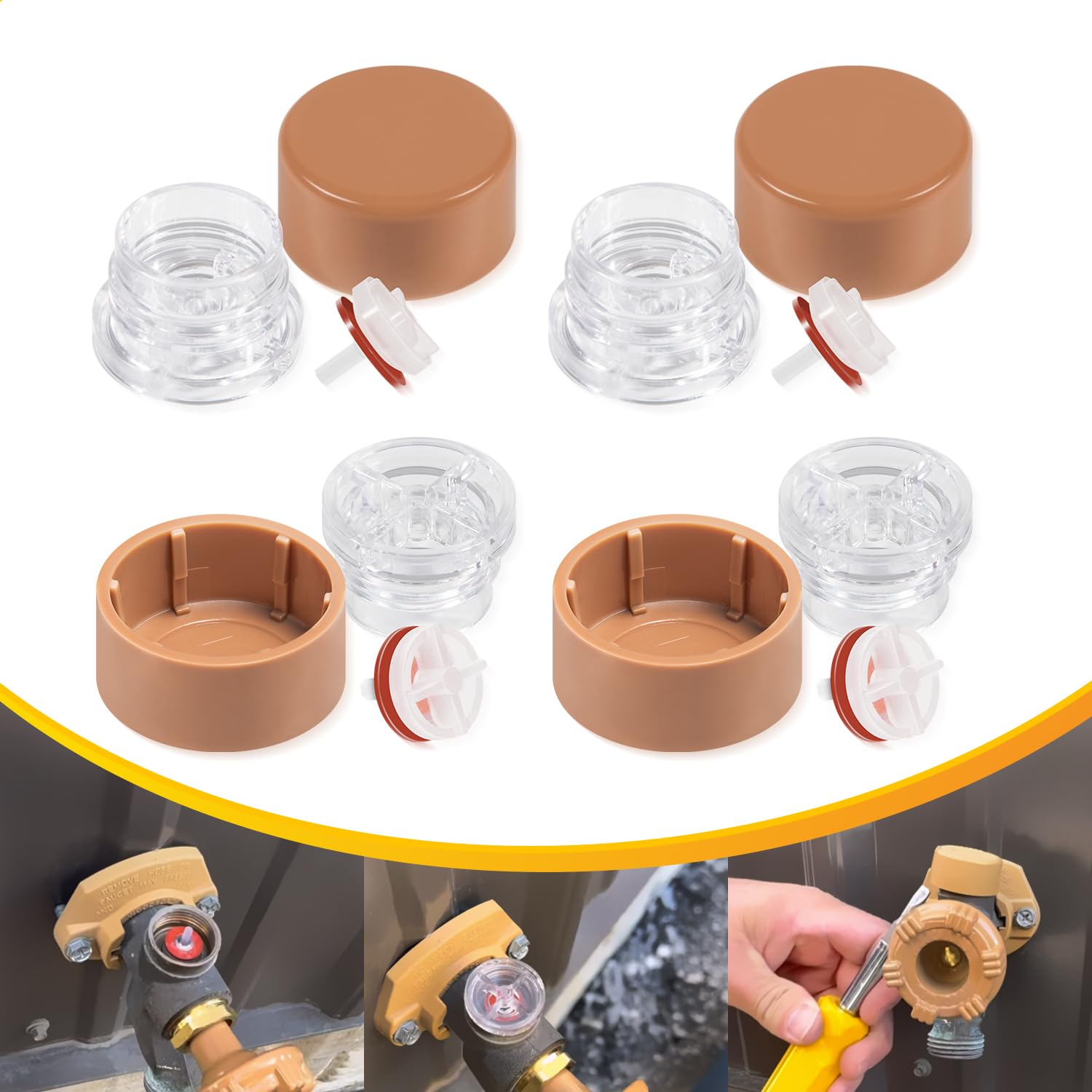 RK-17VB Vacuum Breaker Float Kit fit for Woodford Model 17, Freezeless Anti-siphon Wall Faucet Repair Kit, 4 PACK