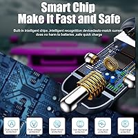 Vista 3 de USB-C Car Charger Adapter, Dual Ports Fast Charging PD 60W + QC3.0 30W Mini All-Metal Cigarette Lighter USB Charger Universal for iPhone13/Pro