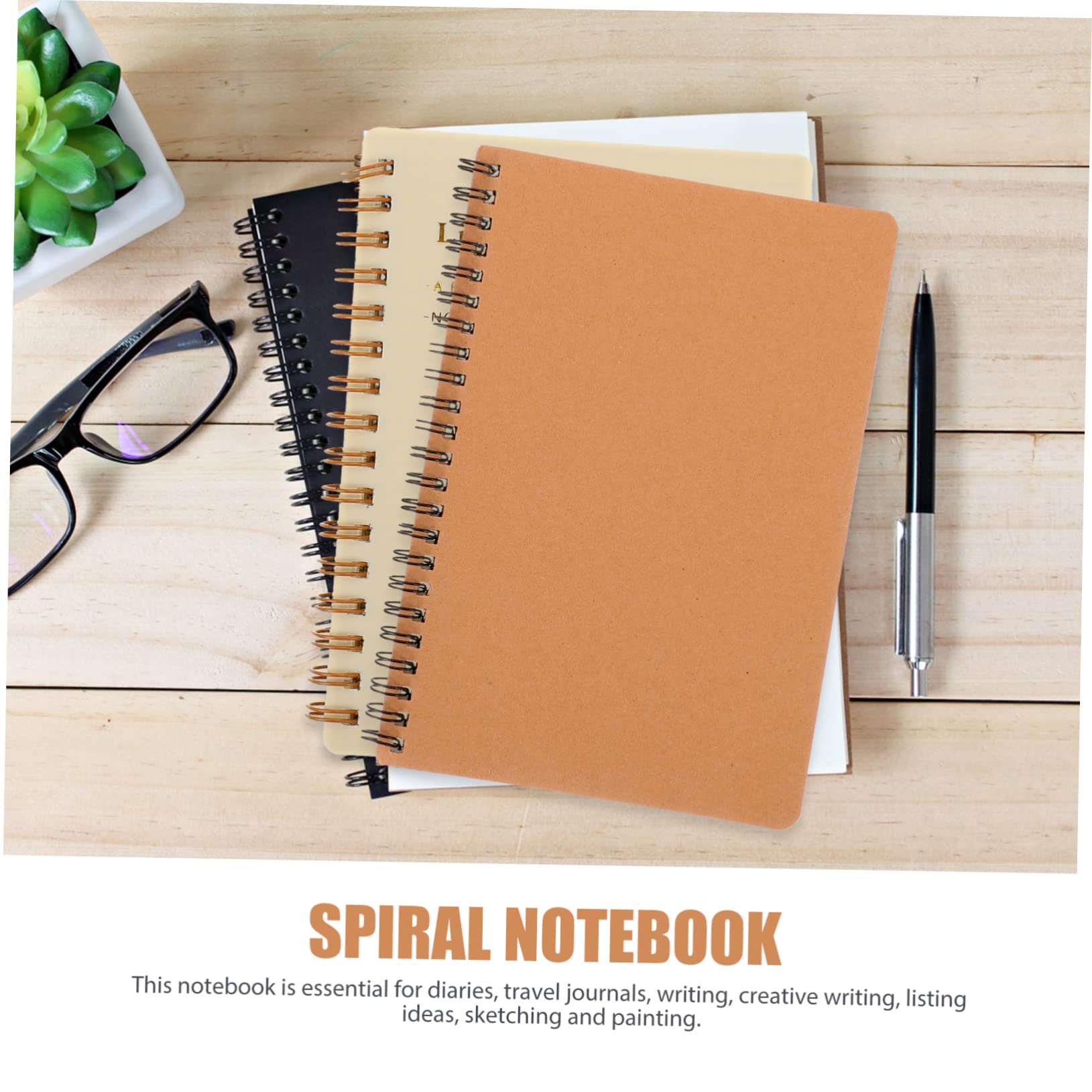 VILLCASE Leeres Notizbuch mit Hardcover Spiral Notizbuch A5 Kariert 10 Stück Papier Blanke Seiten für Tagebuchschreiben und Mitschreiben