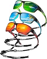 Vista 20 de KALIYADI Gafas de sol polarizadas para hombre, gafas de sol deportivas para conducir, ciclismo, pesca, con protección UV