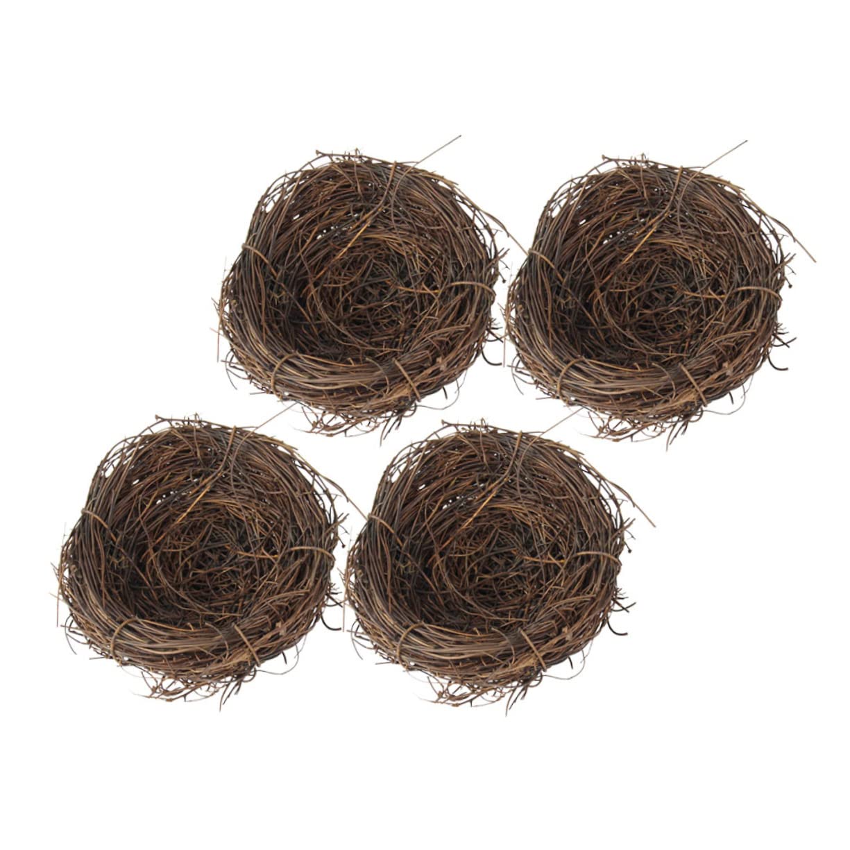 Abaodam 8pezzi Nidi di Uccelli Finti Rattan Decorazione Creativa per Fotografia e FESTIVITÀ Nido Artificiale Realistico per Casa e Giardino