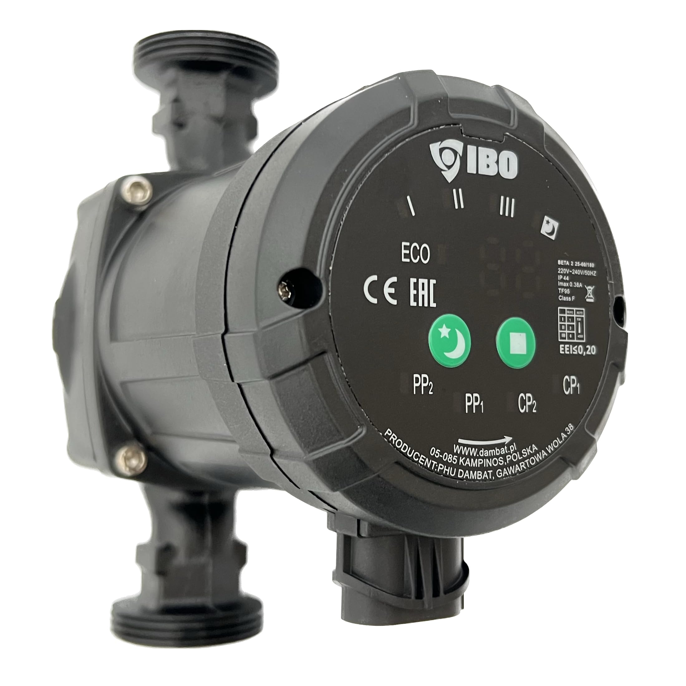IBO Pompa di circolazione BETA2 25-60/180 elettronica ad alta efficienza | 002028 | Riscaldamento ad acqua calda | Pompa a corrente umida | Classe A
