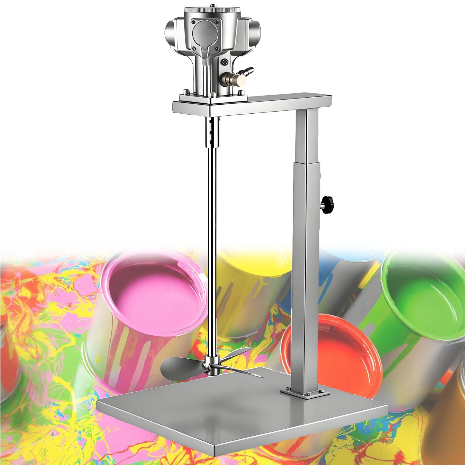 WDDBFL 1/8HP Paint Shaker 50-2800RPM Ink Coating Barrel Stirrer with Height Adjustable Stand Automatic Stirring Tool for Ink Glue Liquid Coatings