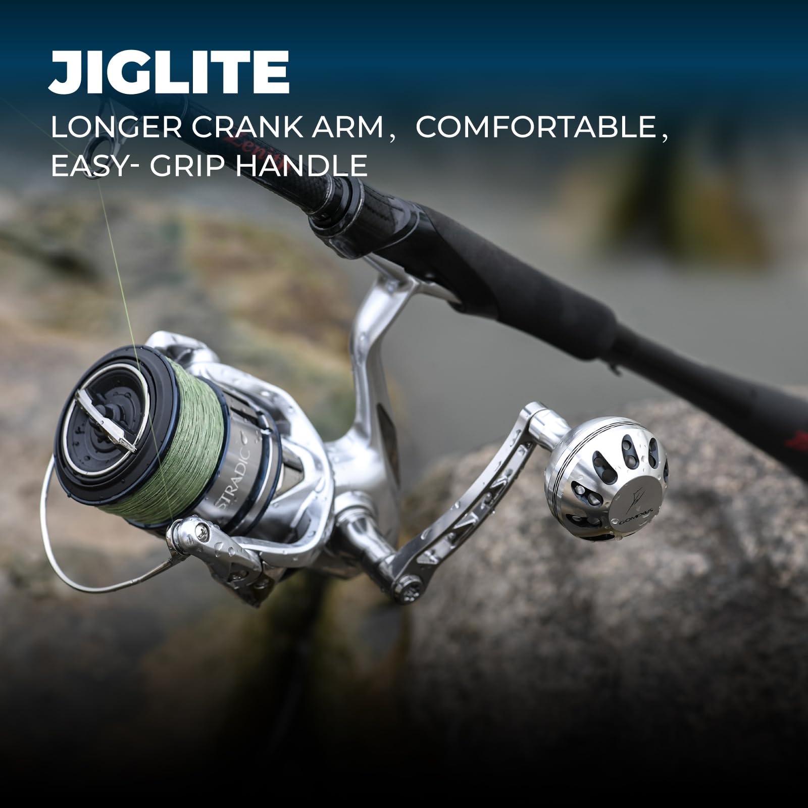 GOMEXUS Power Handle for Shimano Stradic FL FM Stella Vanford Vanquish Nasci Twinpower 1000-5000 Spinning Reel Replacement Handle