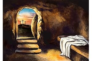 BELECO 7x5ft Fabric Easter Jesus Christ Cross Backdrop