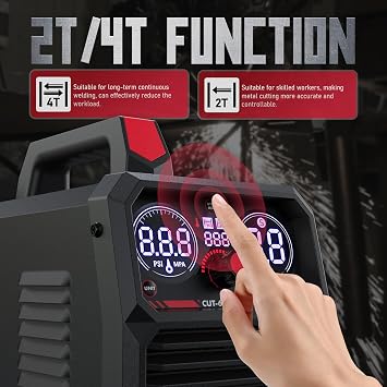 YESWELDER 60A Non-HF Plasma Cutter, Non-Torch Pilot Arc, 110/220V | Large Digital Display, Built-In Rear Air Filter, IPT40 Torch, ETL Certified, IP21 Rating, Overload and Overheat Protection