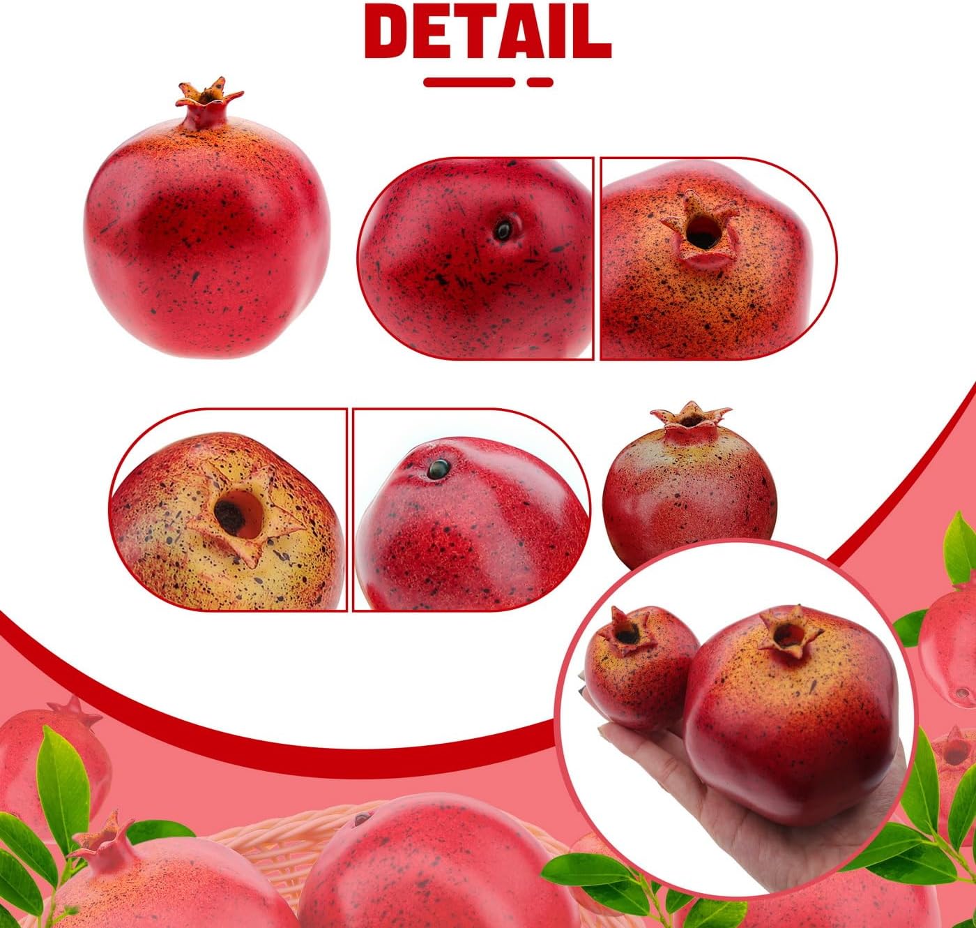 Woration 12PCS Simulation Pomegranates Decoration Artificial Fruits Props
