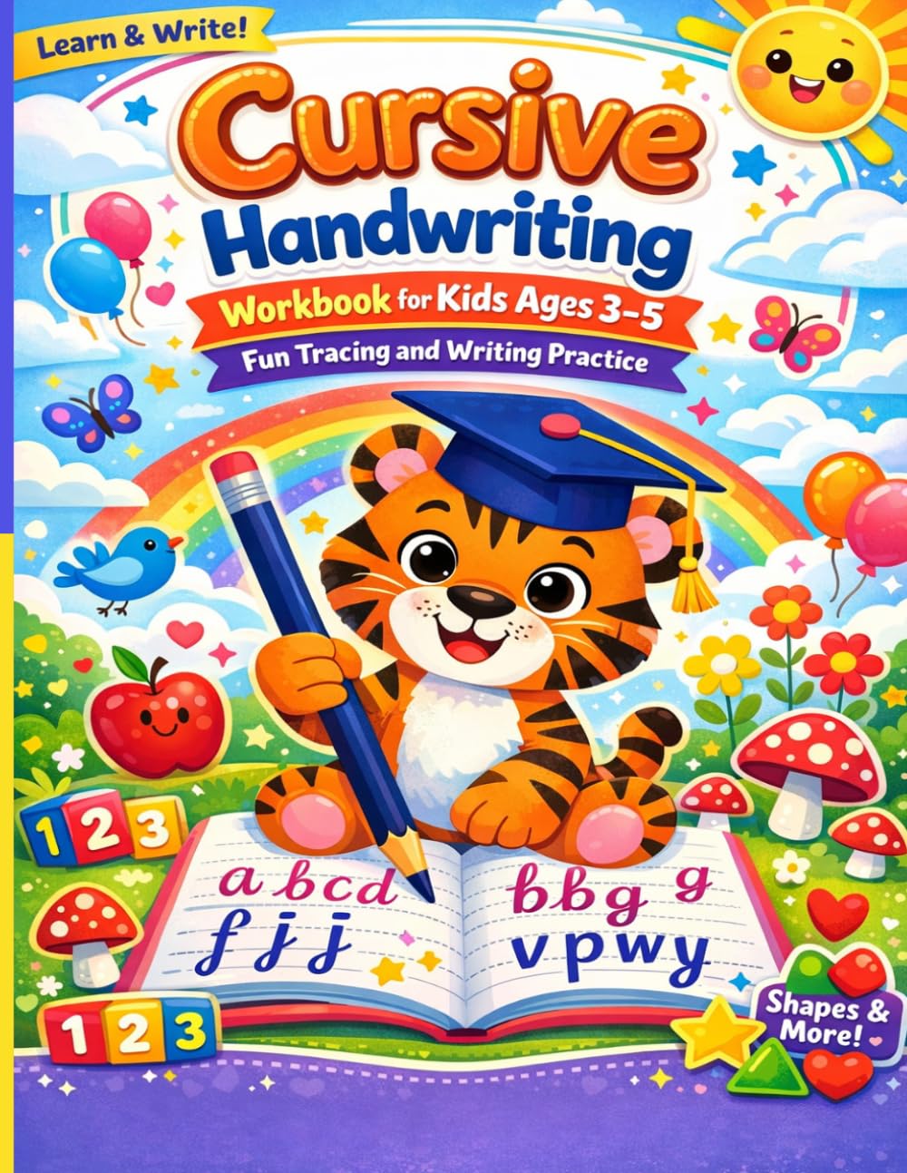 Cursive Handwriting Workbook for Kids Ages 3–5: Fun Tracing and Writing Practice